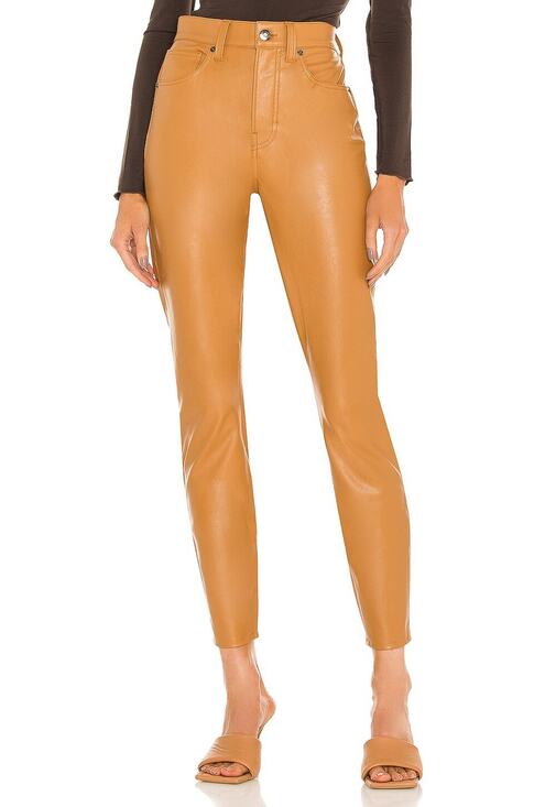 Veronica Beard Pants - Veronica Beard Maera Cognac Vegan Leather High Rise Ankle Pants Size 2